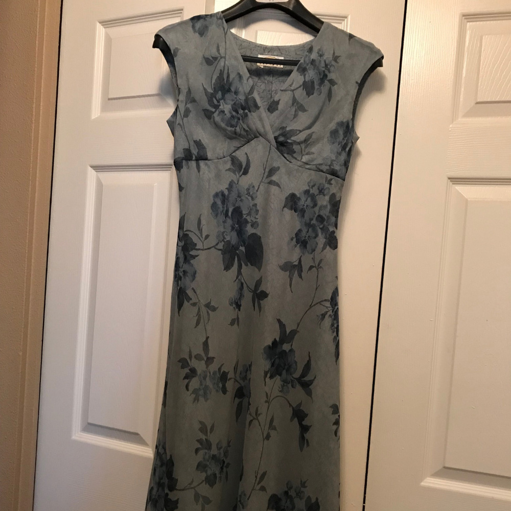 Talbots Blue Flower Dress: Mesh over Liner